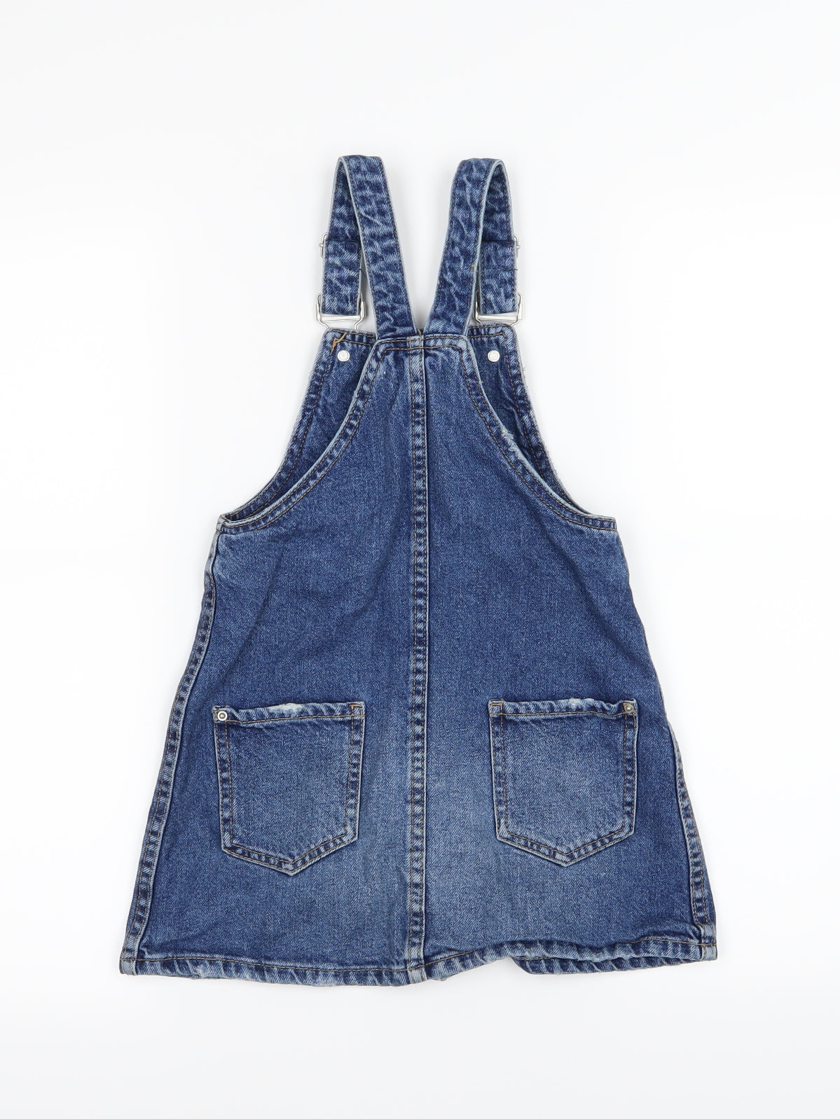 Zara Girls Blue  Denim Pinafore/Dungaree Dress  Size 6 Years