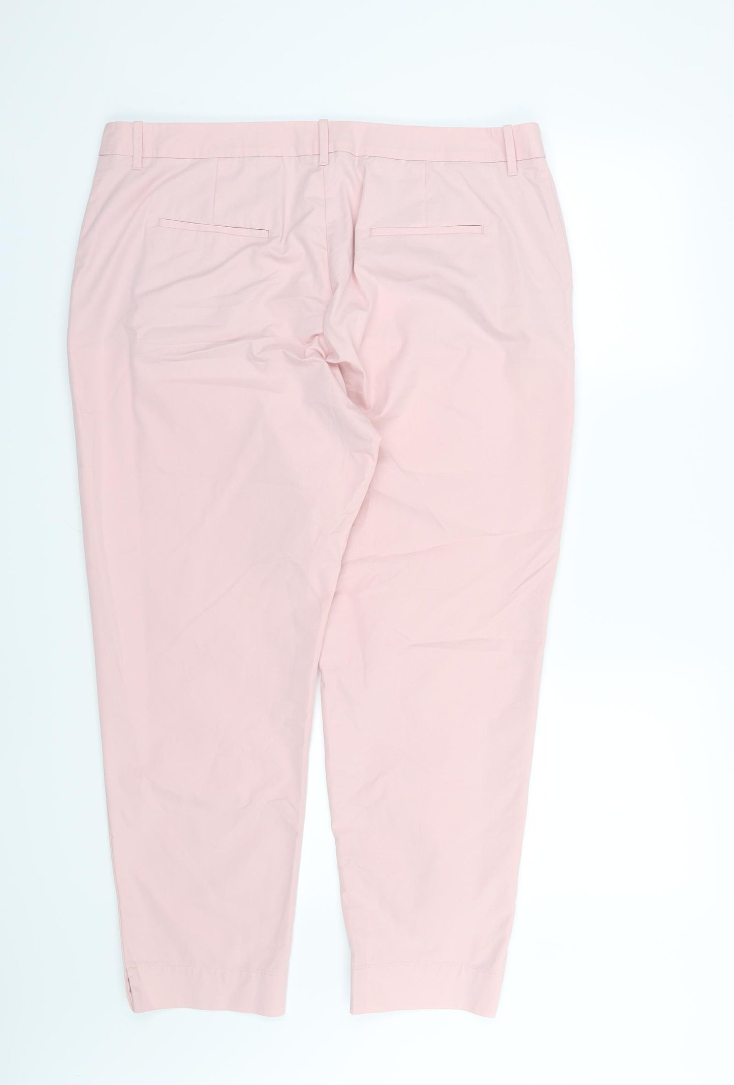 Marks and Spencer Womens Pink   Chino Trousers Size 18 L27 in