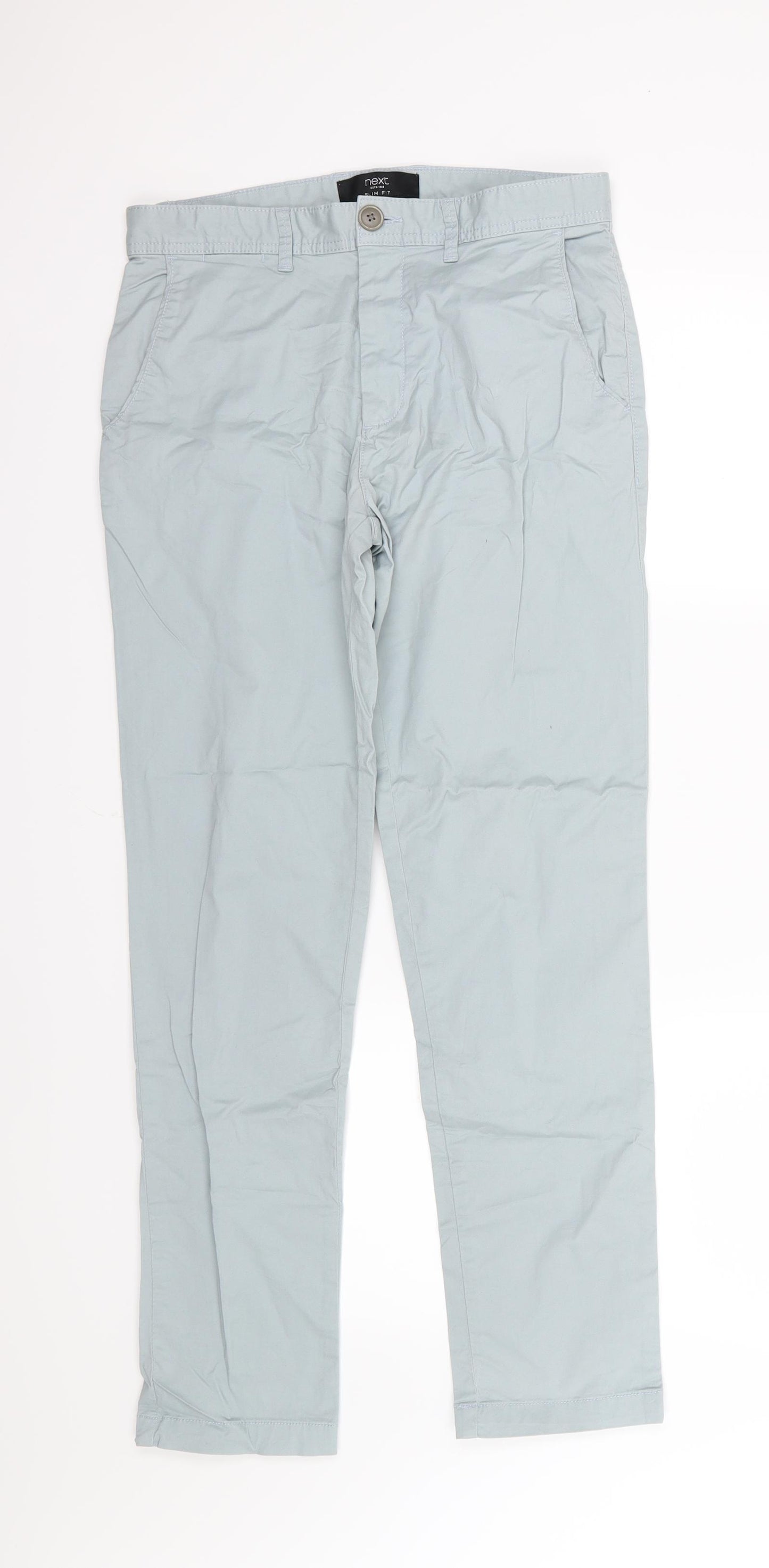 NEXT Mens Blue   Chino Trousers Size 30 L30 in