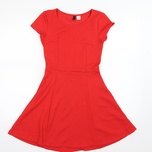 Divided by H&M Womens Red   Skater Dress  Size 8