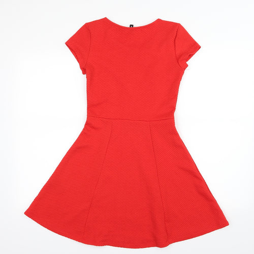 Divided by H&M Womens Red   Skater Dress  Size 8