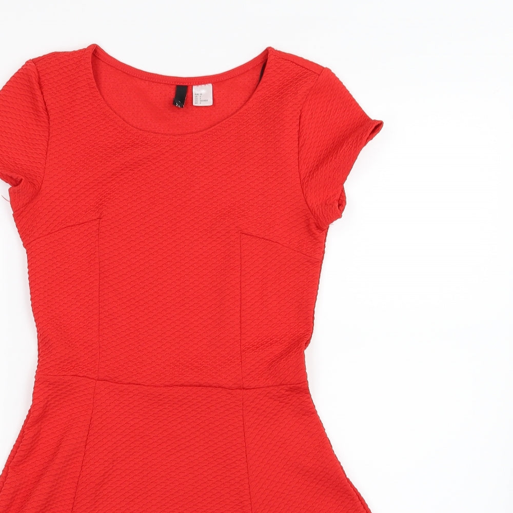 Divided by H&M Womens Red   Skater Dress  Size 8