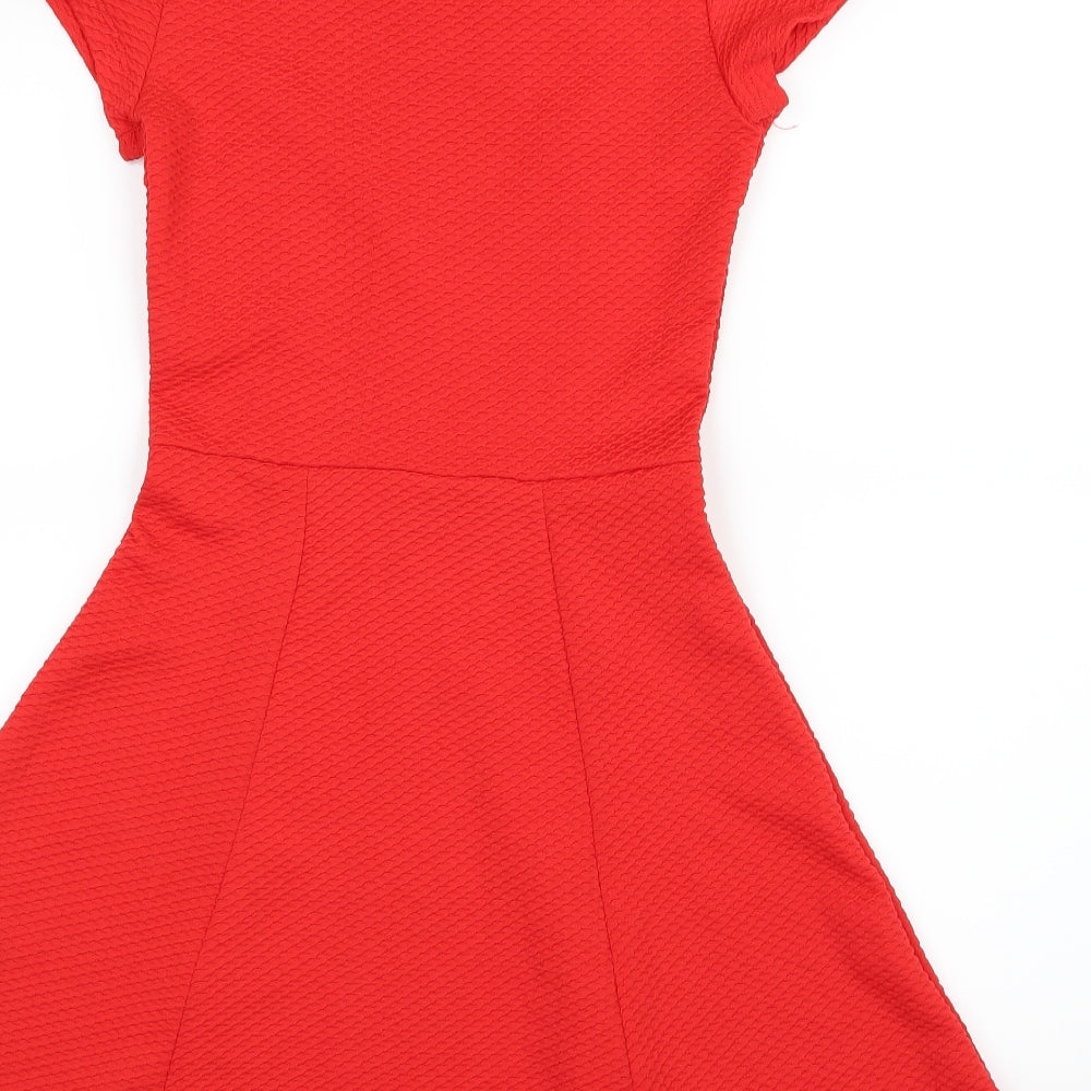 Divided by H&M Womens Red   Skater Dress  Size 8