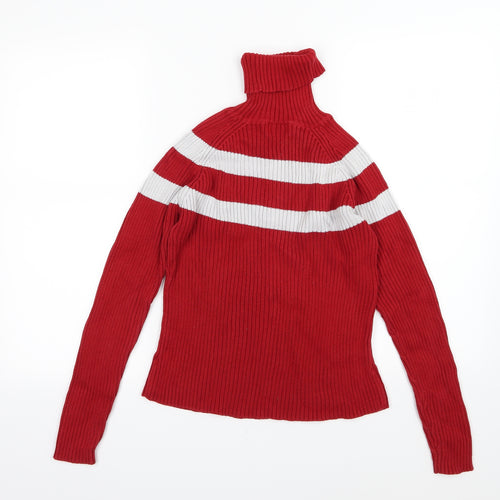 Giordano Womens Red Striped Knit Pullover Jumper Size M