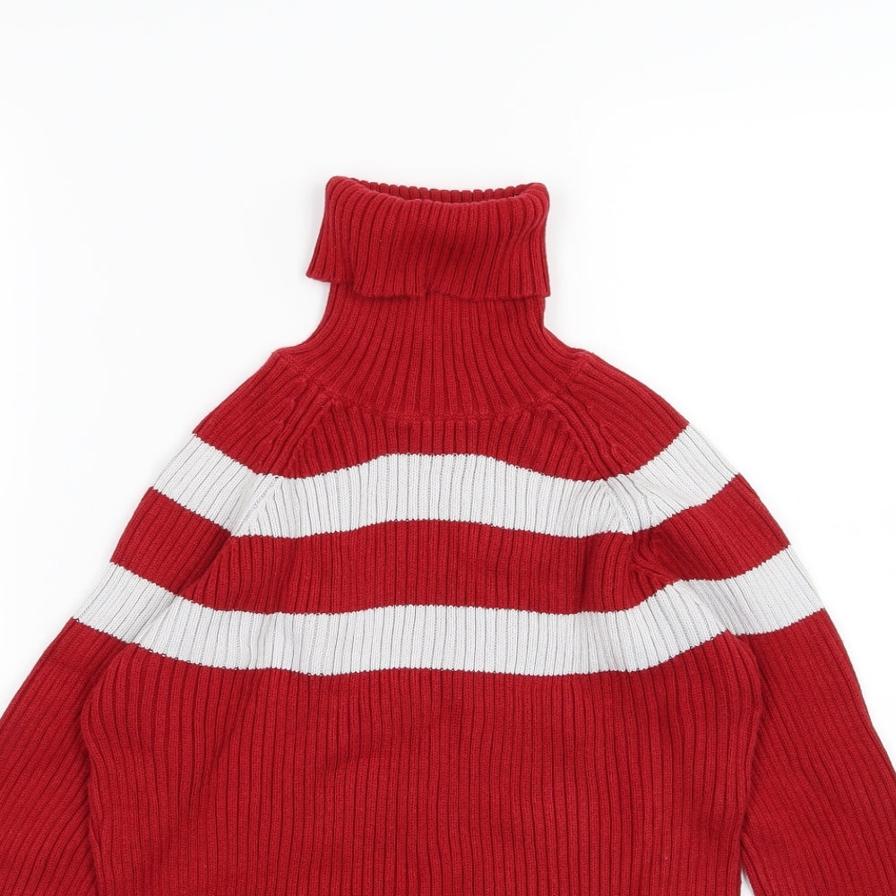 Giordano Womens Red Striped Knit Pullover Jumper Size M