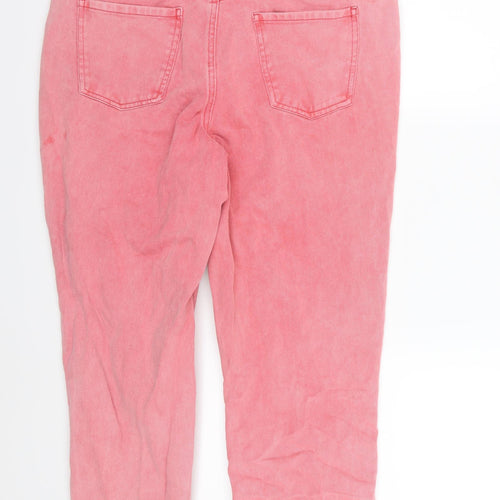 TU Womens Red  Denim Mom Jeans Size 16 L26 in