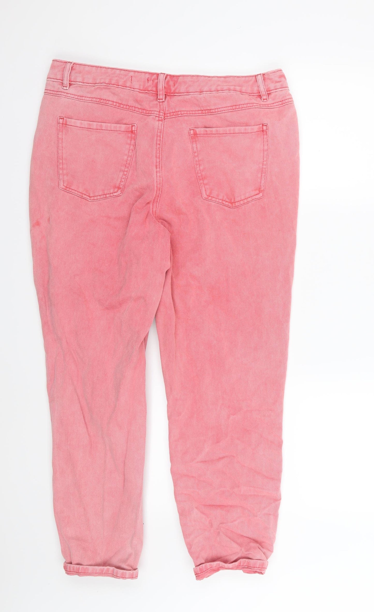 TU Womens Red  Denim Mom Jeans Size 16 L26 in