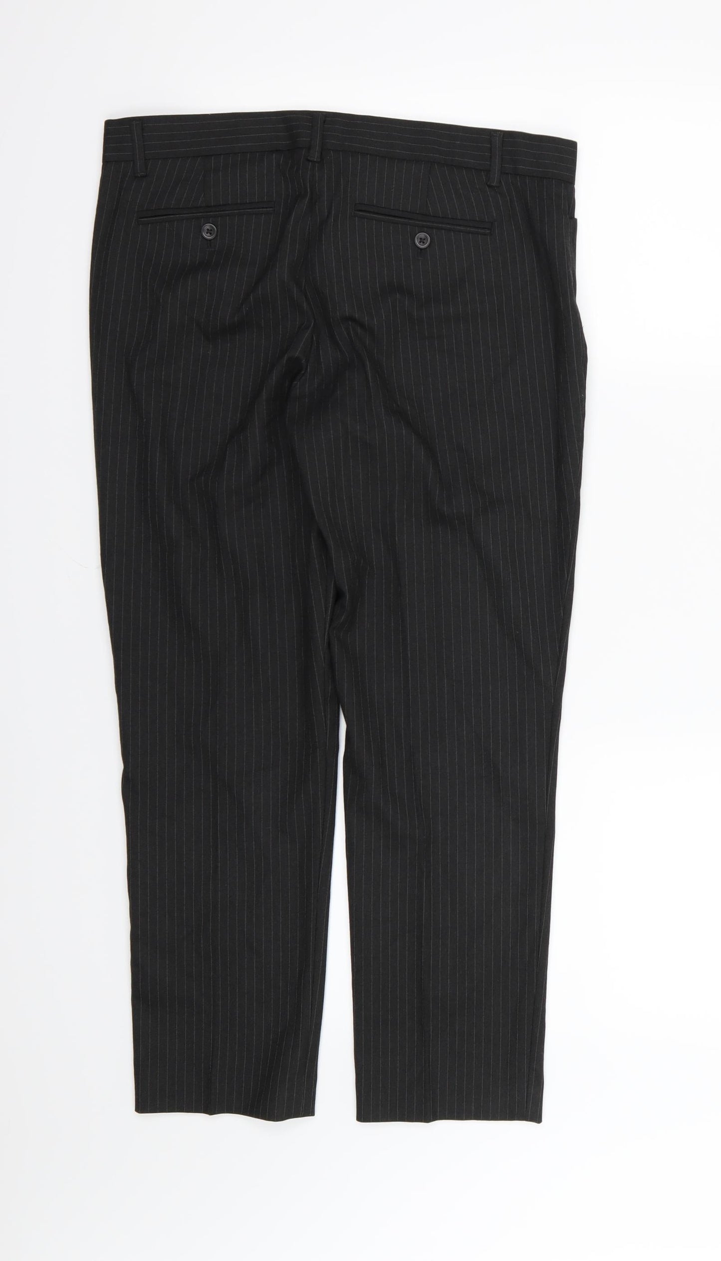 Gap Womens Black Striped Rayon Trousers  Size 8 L27 in