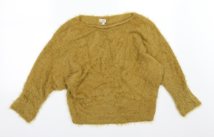 Amanti Womens Yellow Knit Pullover Jumper Size S
