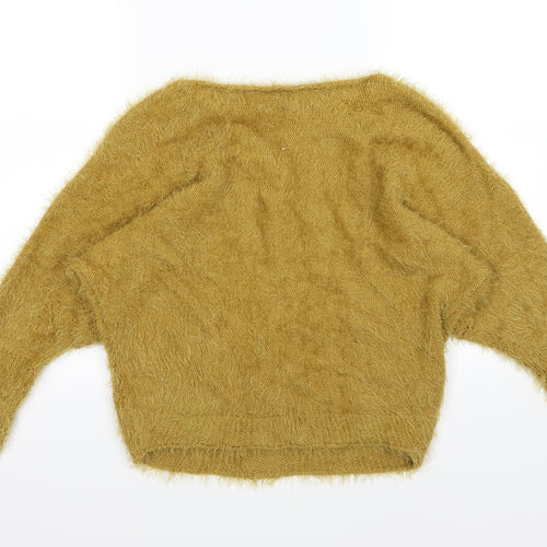 Amanti Womens Yellow  Knit Pullover Jumper Size S