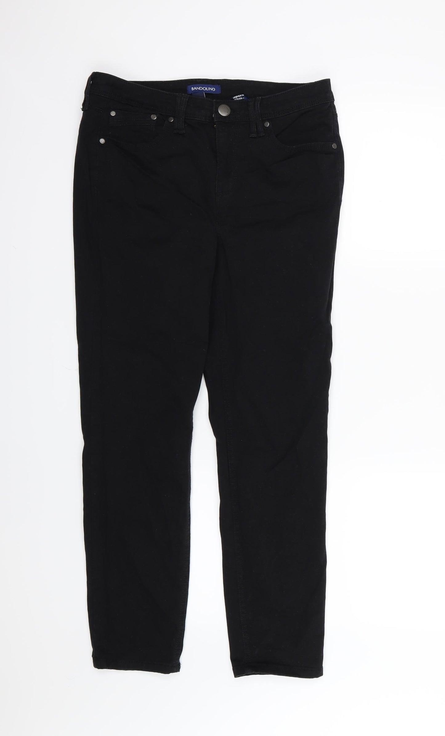 Bandolino Womens Black  Denim Straight Jeans Size 12 L27 in