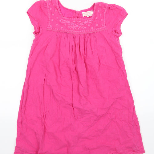 Marks and Spencer Girls Pink Floral Woven T-Shirt Dress  Size 9-10 Years