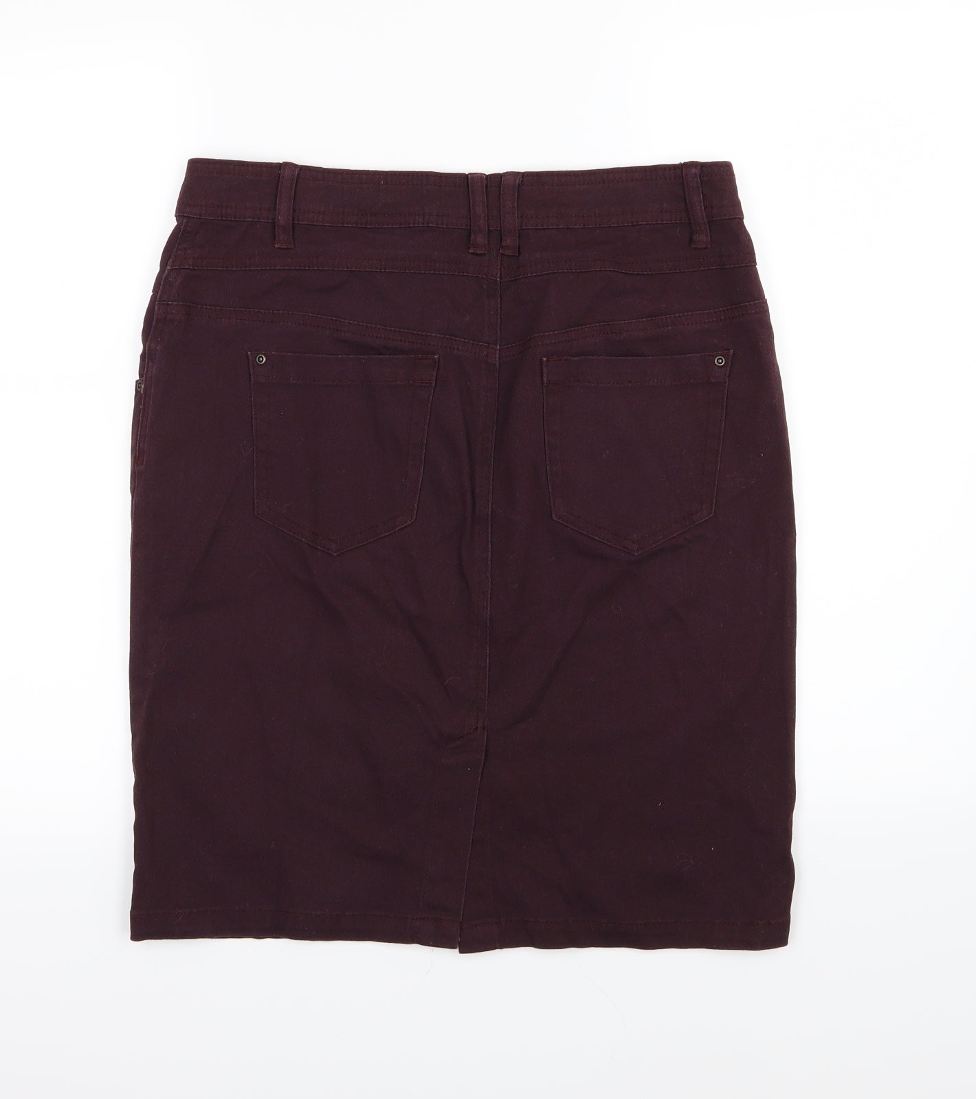 NEXT Womens Purple  Denim Straight & Pencil Skirt Size 14  - Burgundy