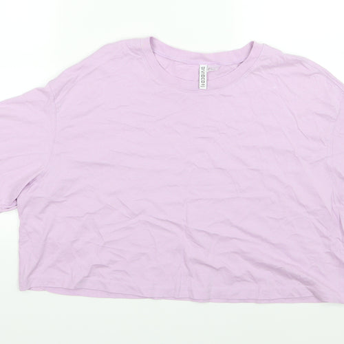 Divided by H&M Womens Purple  Jersey Basic T-Shirt Size L