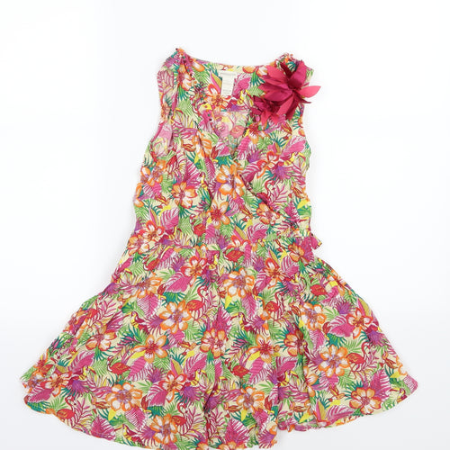 Monsoon Girls Multicoloured Floral  Playsuit One-Piece Size 9 Years