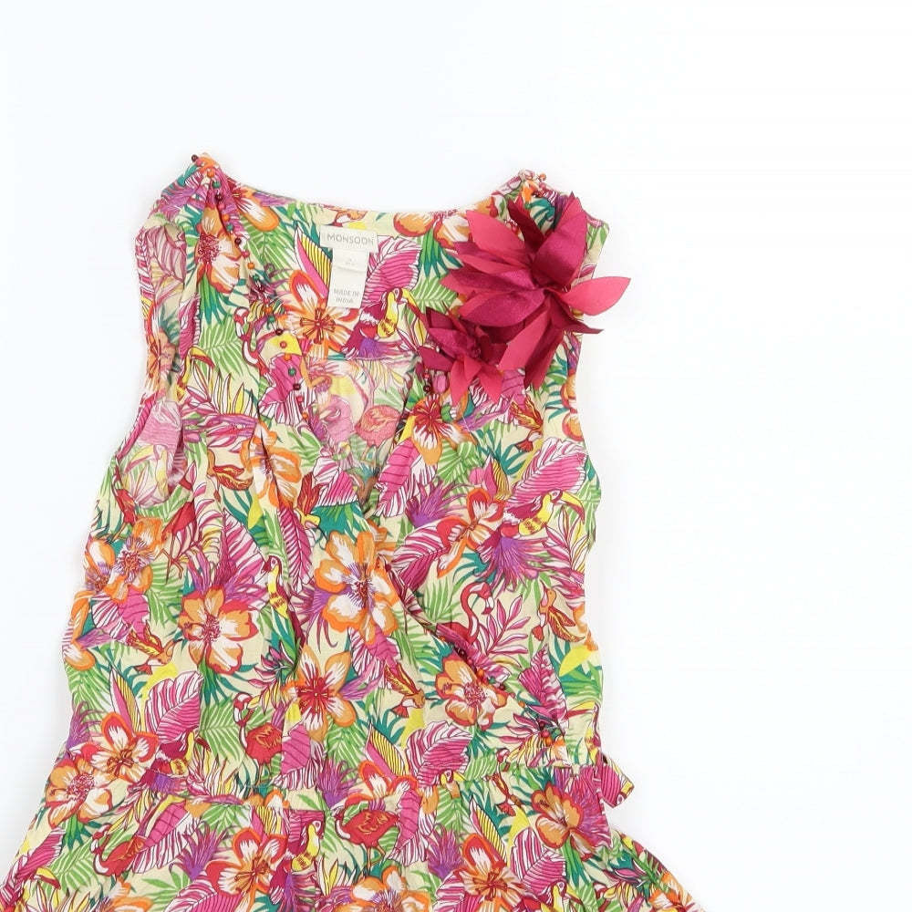 Monsoon Girls Multicoloured Floral  Playsuit One-Piece Size 9 Years