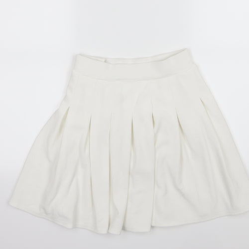 PRETTYLITTLETHING Womens White   A-Line Skirt Size 10
