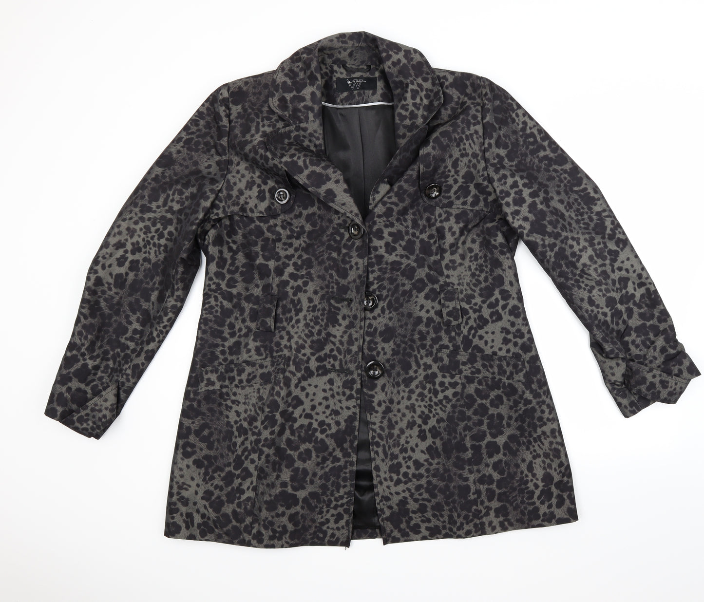 BHS Womens Brown Animal Print  Overcoat Coat Size 16