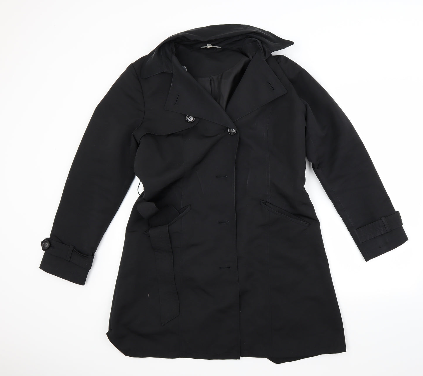 Marks and Spencer Womens Black   Overcoat Coat Size 12