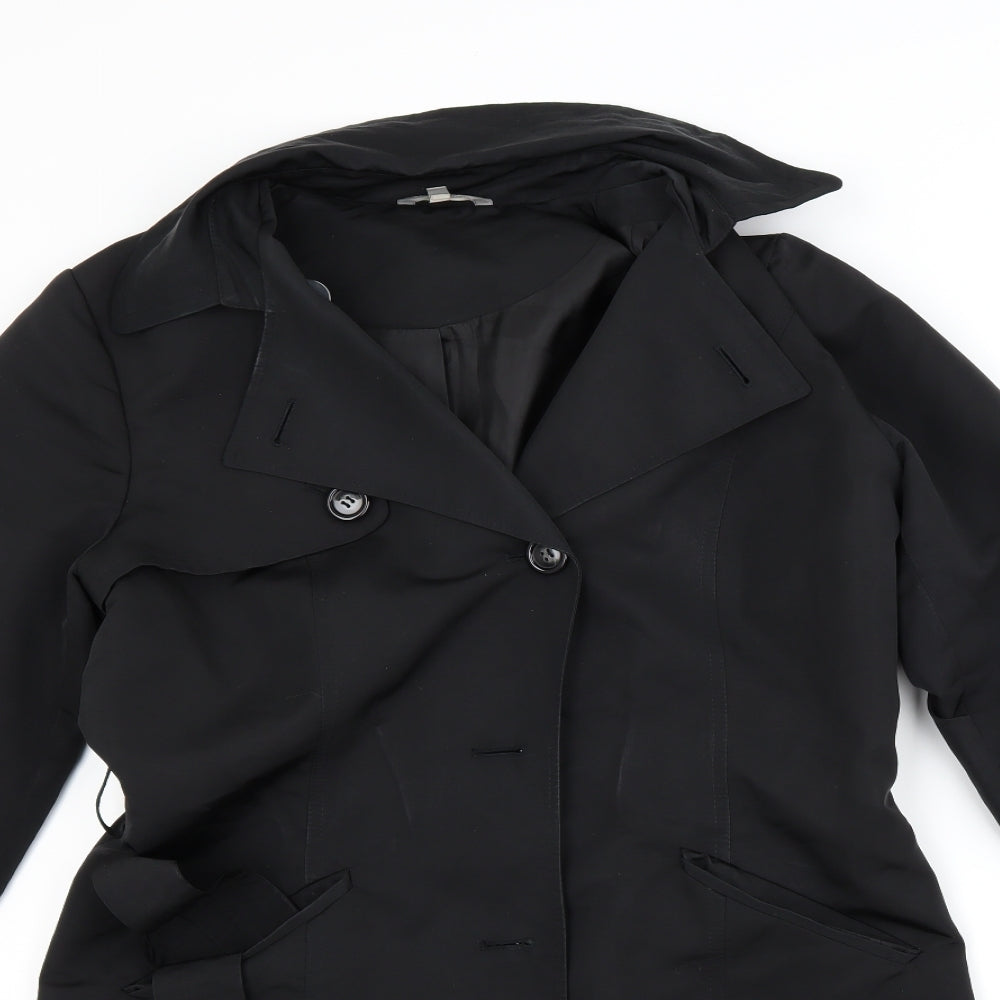 Marks and Spencer Womens Black   Overcoat Coat Size 12