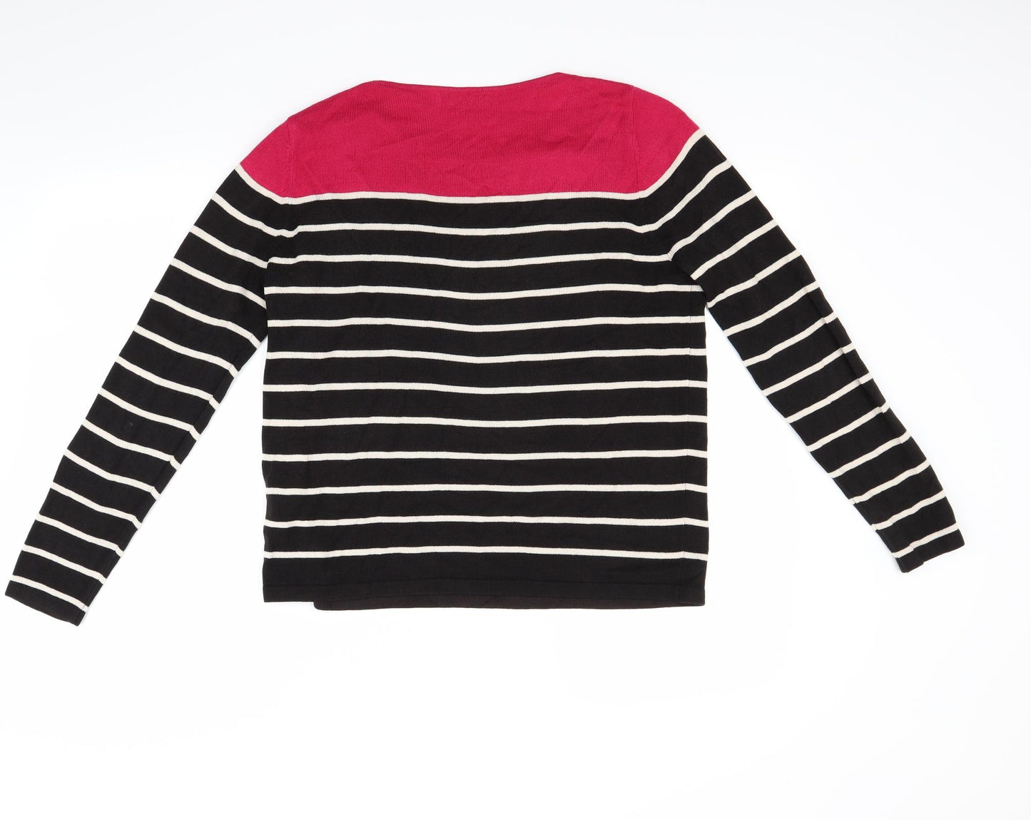 Marks and Spencer Womens Black Striped  Pullover Jumper Size 14