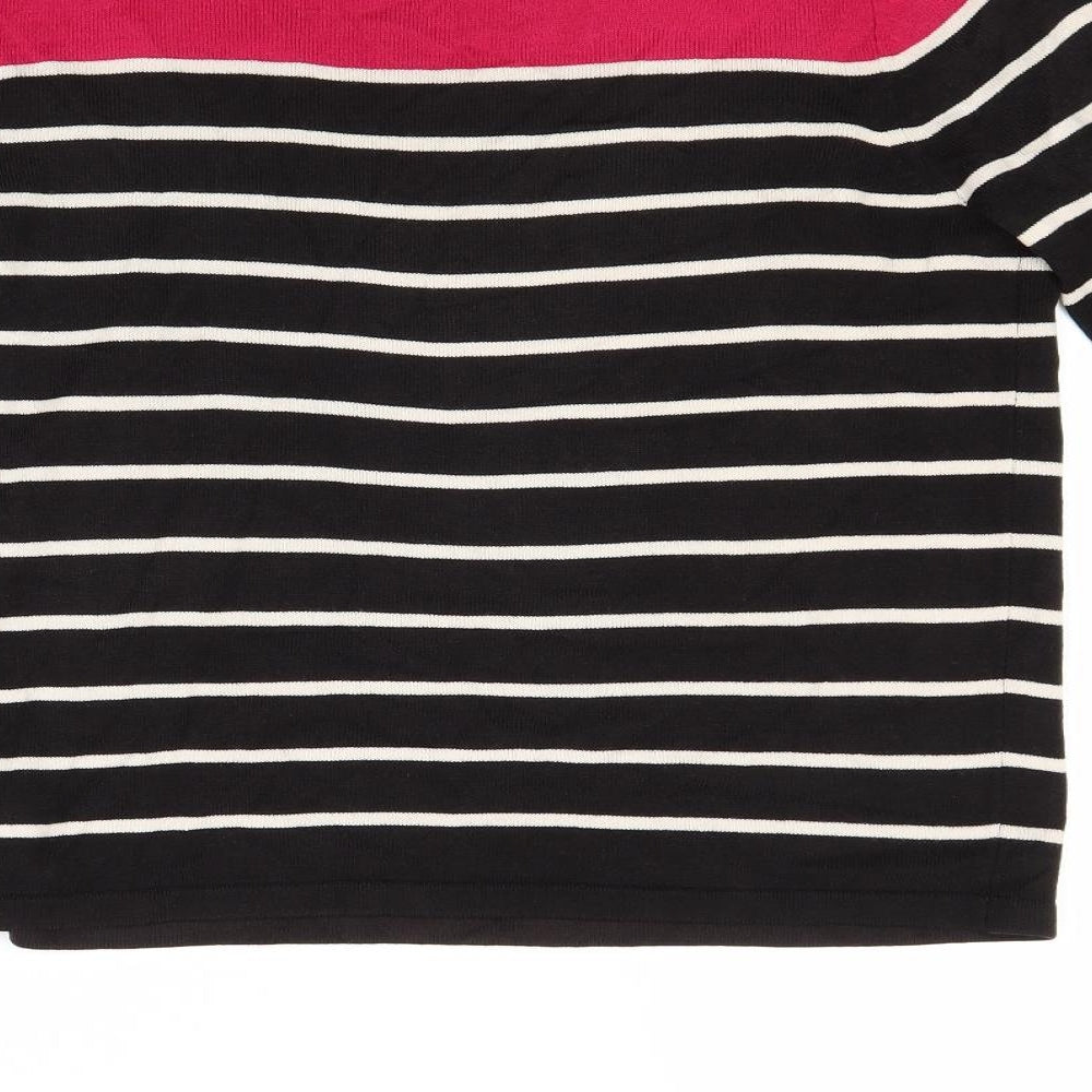 Marks and Spencer Womens Black Striped  Pullover Jumper Size 14