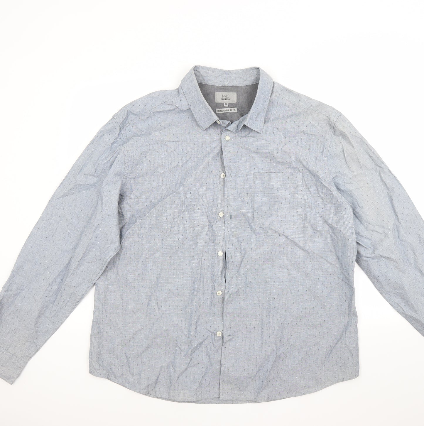 Marks and Spencer Mens Grey    Button-Up Size 2XL