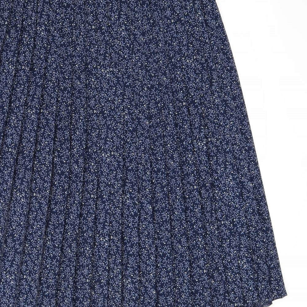 Debenhams Womens Blue Floral  Flare Skirt Size 12
