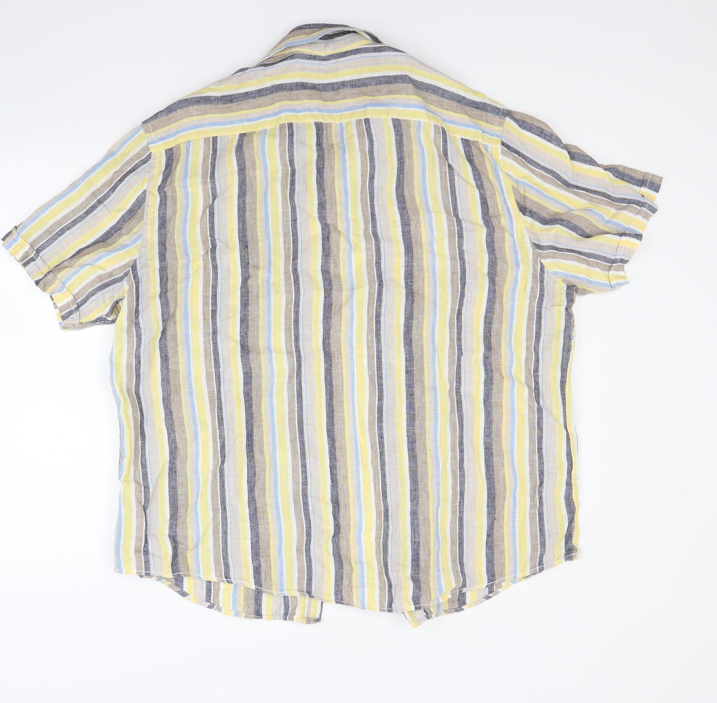 Marks and Spencer Mens Yellow Striped   Button-Up Size XL