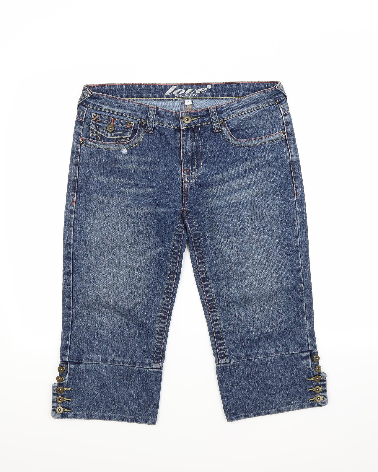 Preworn Womens Blue  Denim Capri Jeans Size 12 L20 in
