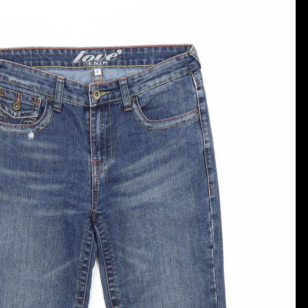 Preworn Womens Blue  Denim Capri Jeans Size 12 L20 in
