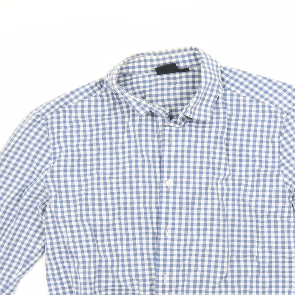 ASOS Mens Blue Check   Button-Up Size M