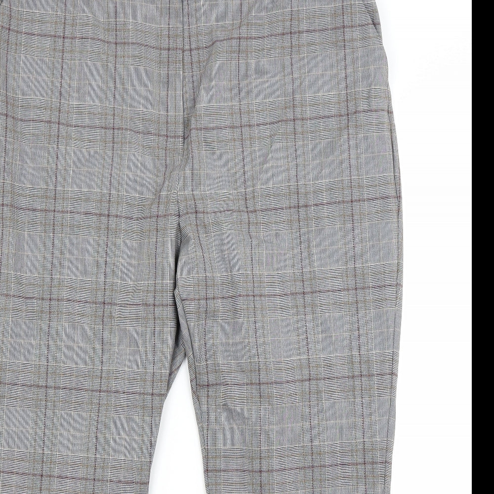 Marks and Spencer Womens Grey Check  Trousers  Size 20 L25 in
