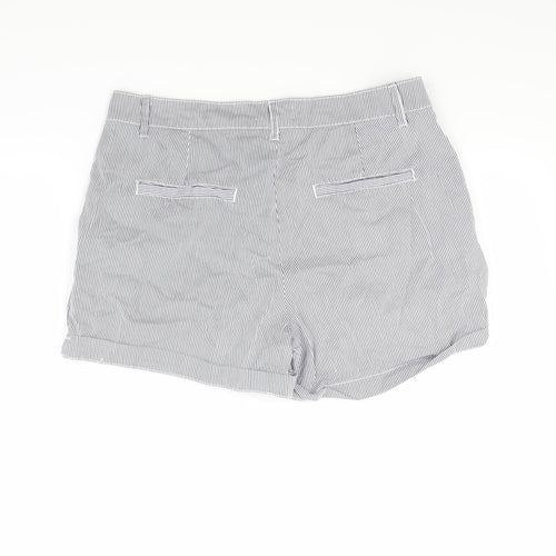 Primark Womens Blue Striped  Chino Shorts Size 10