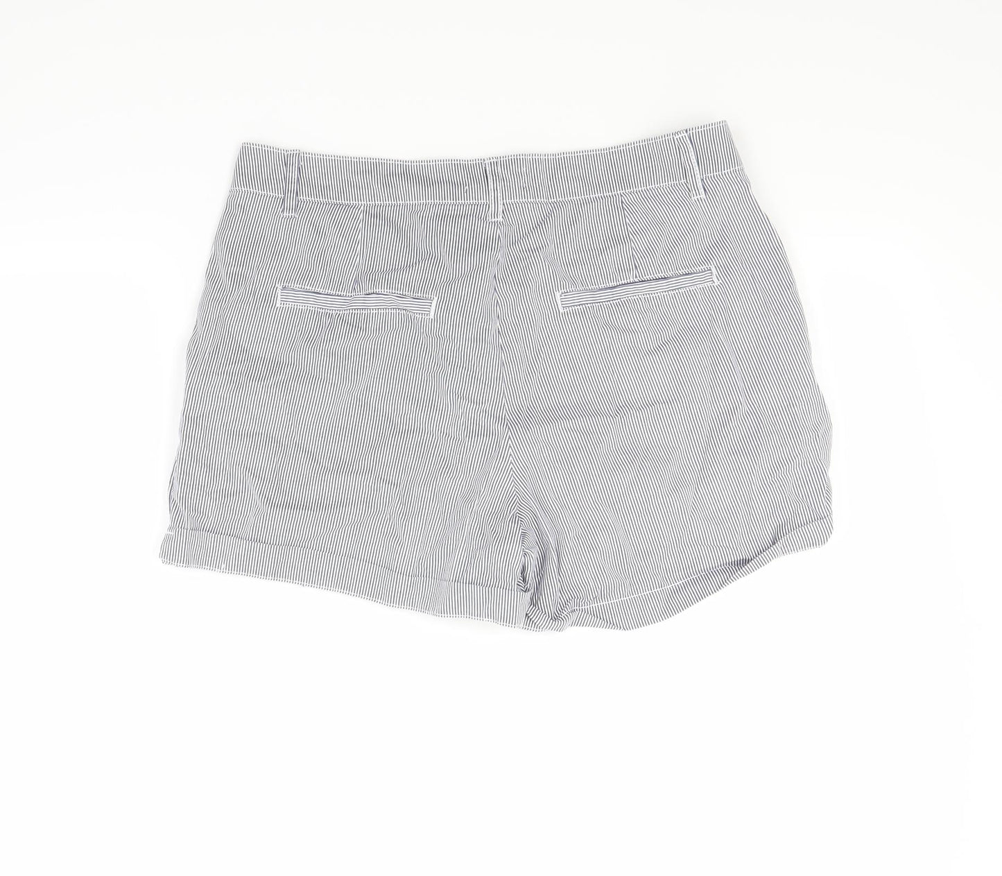 Primark Womens Blue Striped  Chino Shorts Size 10