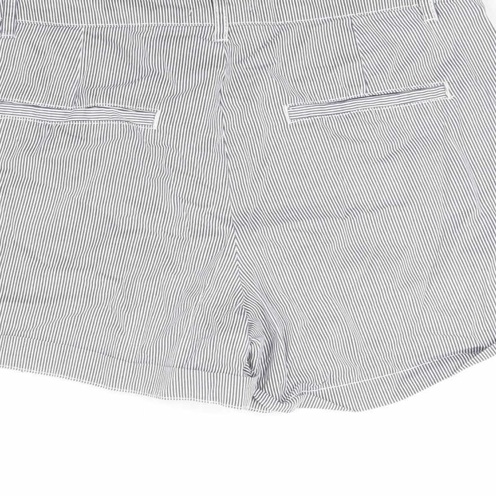 Primark Womens Blue Striped  Chino Shorts Size 10