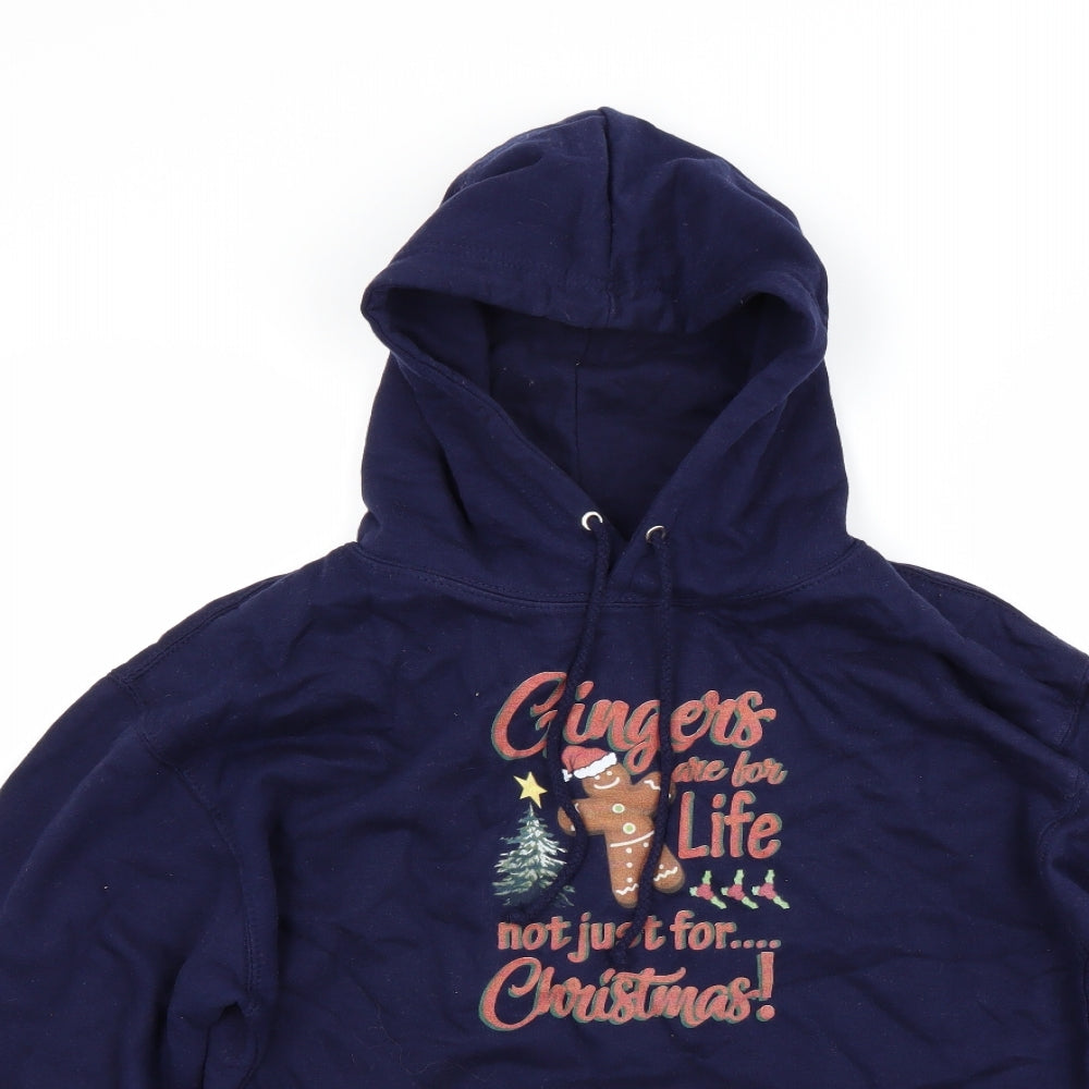 Just Hoods Mens Blue   Pullover Hoodie Size M