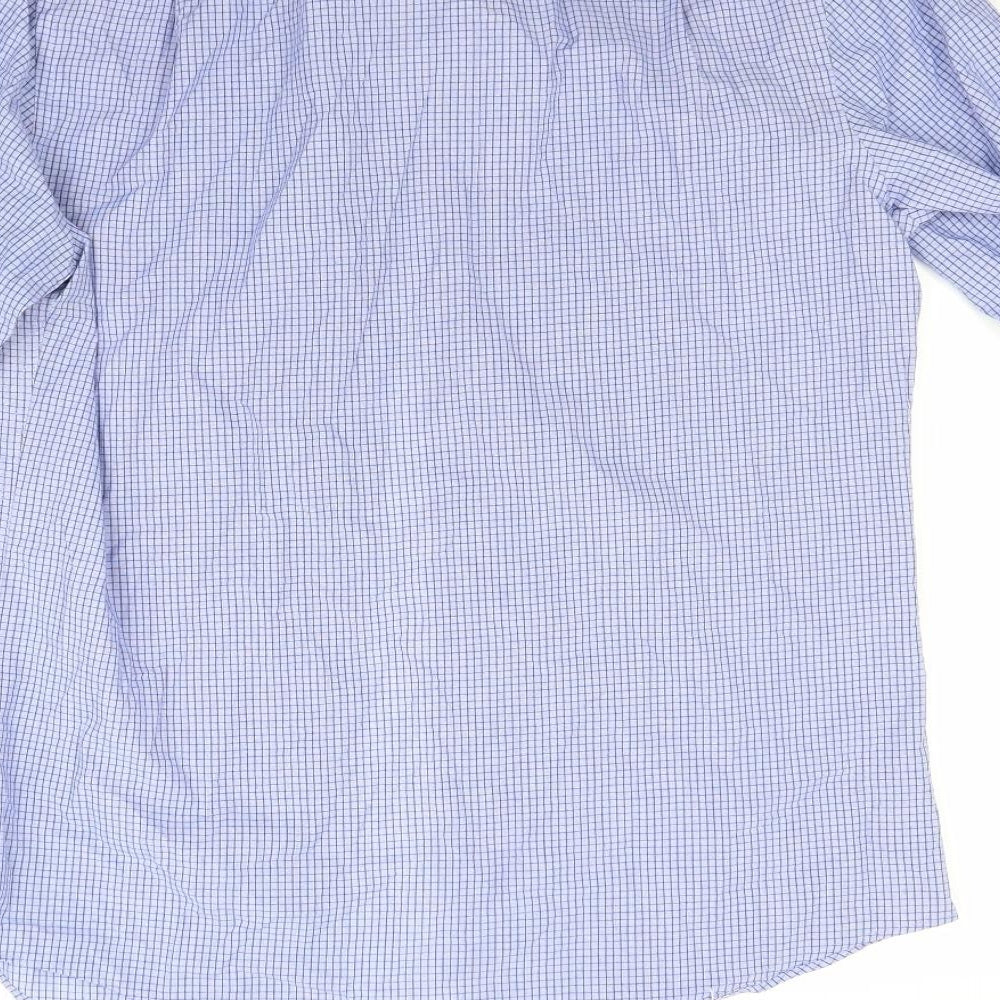 George Mens Blue Check   Dress Shirt Size 15