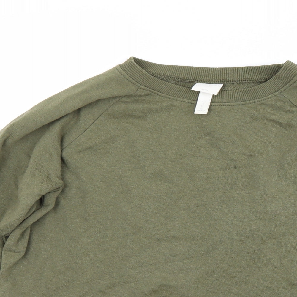 H&M Womens Green   Pullover Hoodie Size S