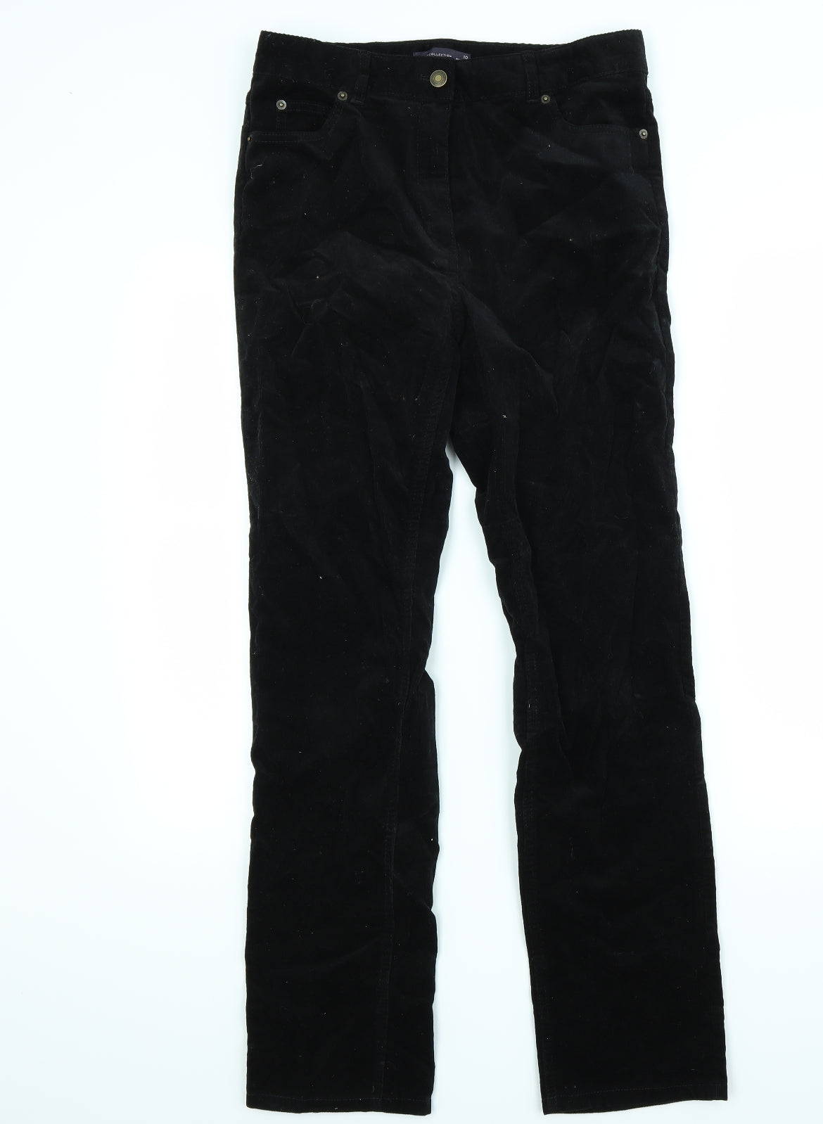 Marks and Spencer Womens Black  Corduroy Straight Jeans Size 10 L28 in