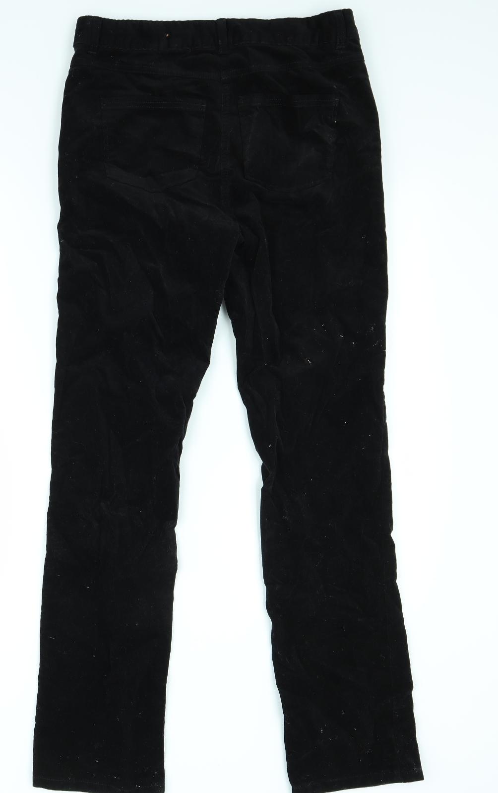 Marks and Spencer Womens Black  Corduroy Straight Jeans Size 10 L28 in
