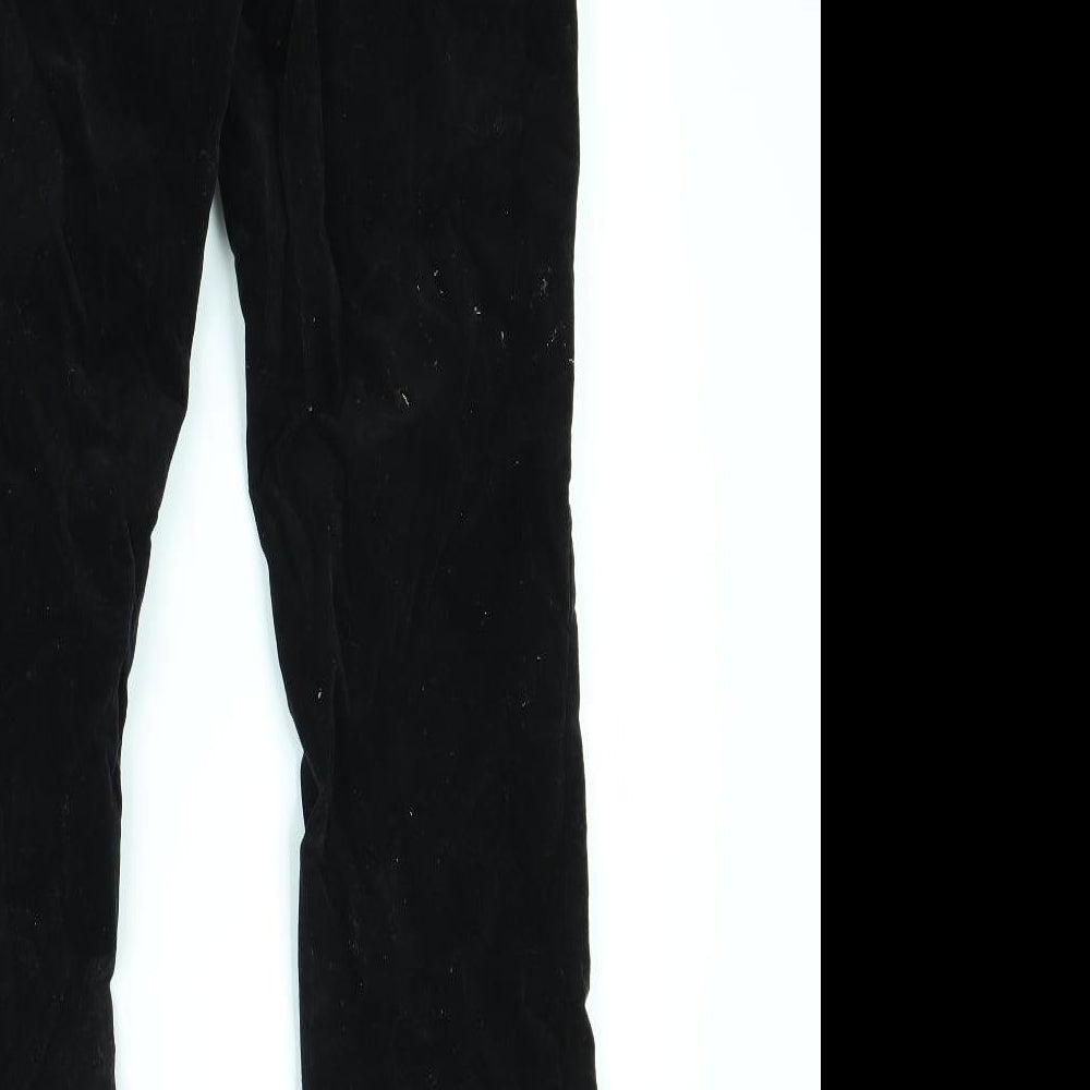 Marks and Spencer Womens Black  Corduroy Straight Jeans Size 10 L28 in