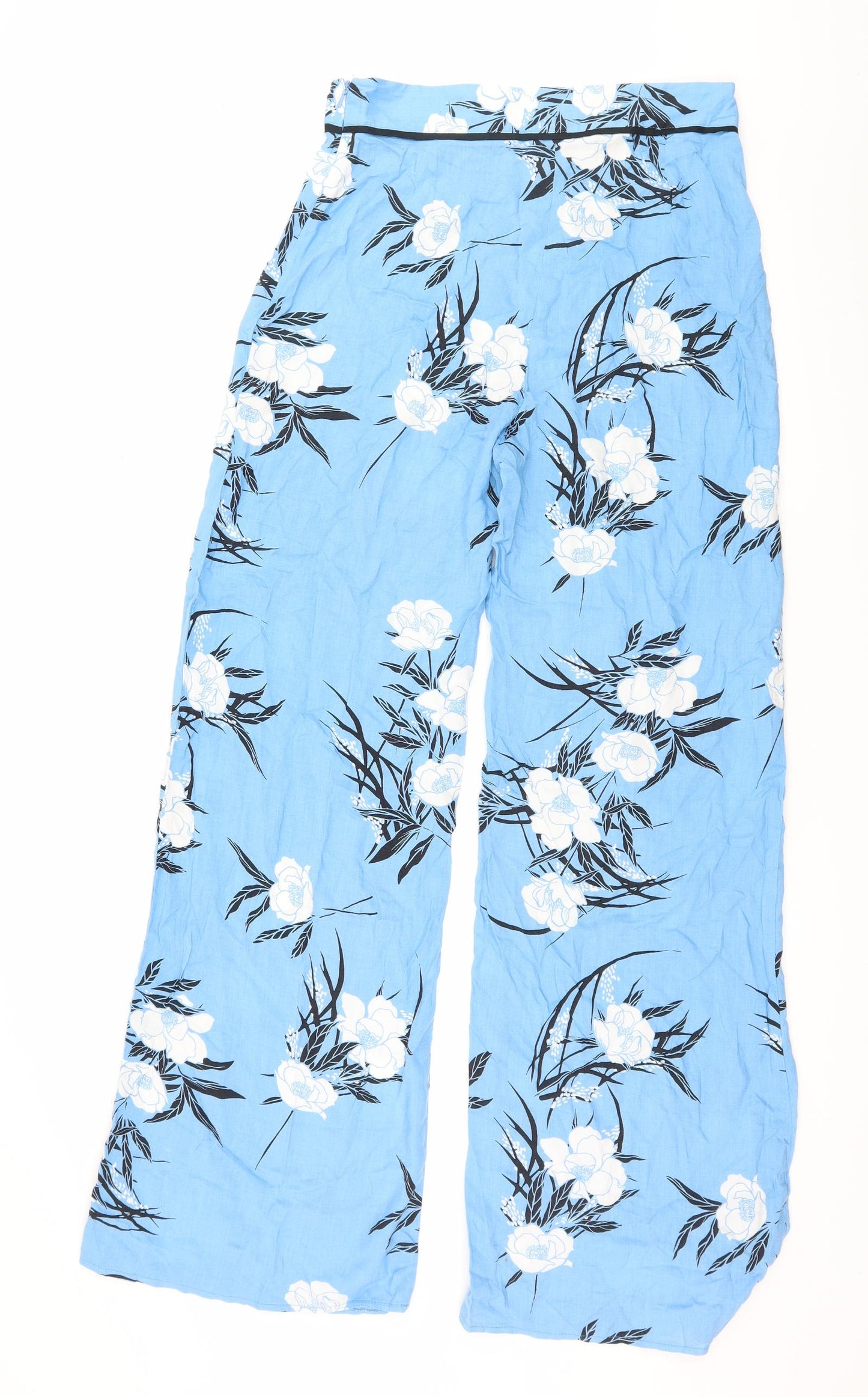 Miss Selfridge Womens Blue Floral  Trousers  Size 10 L30 in