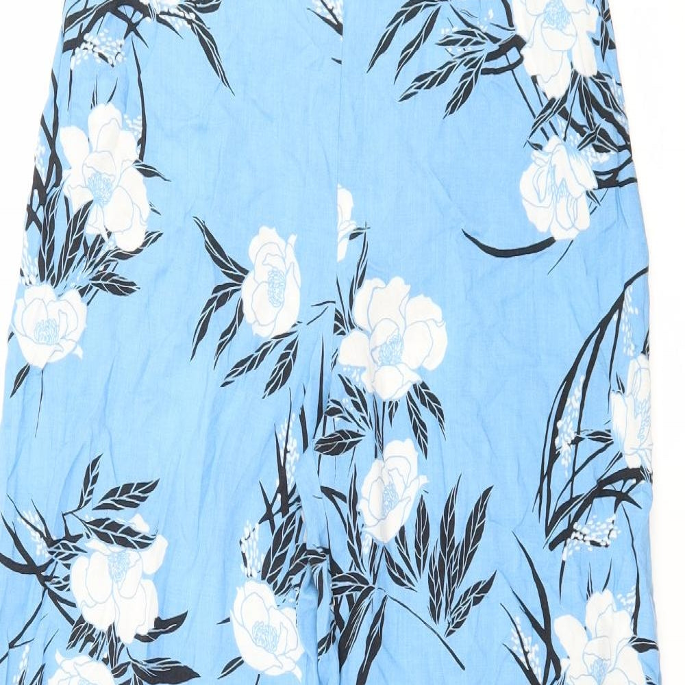Miss Selfridge Womens Blue Floral  Trousers  Size 10 L30 in
