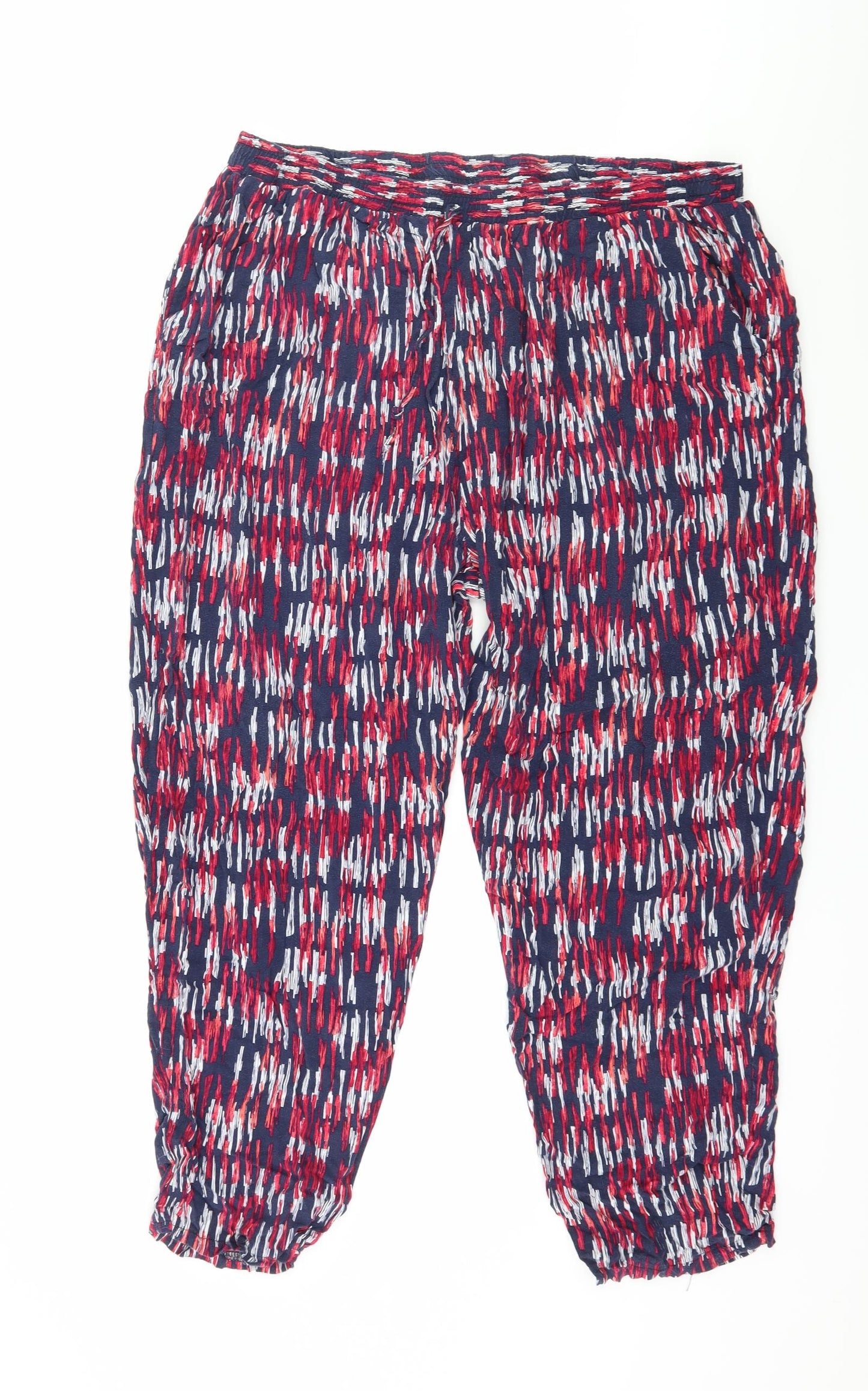 Blue Chameleon Womens Blue Geometric  Harem Trousers Size XL L25 in