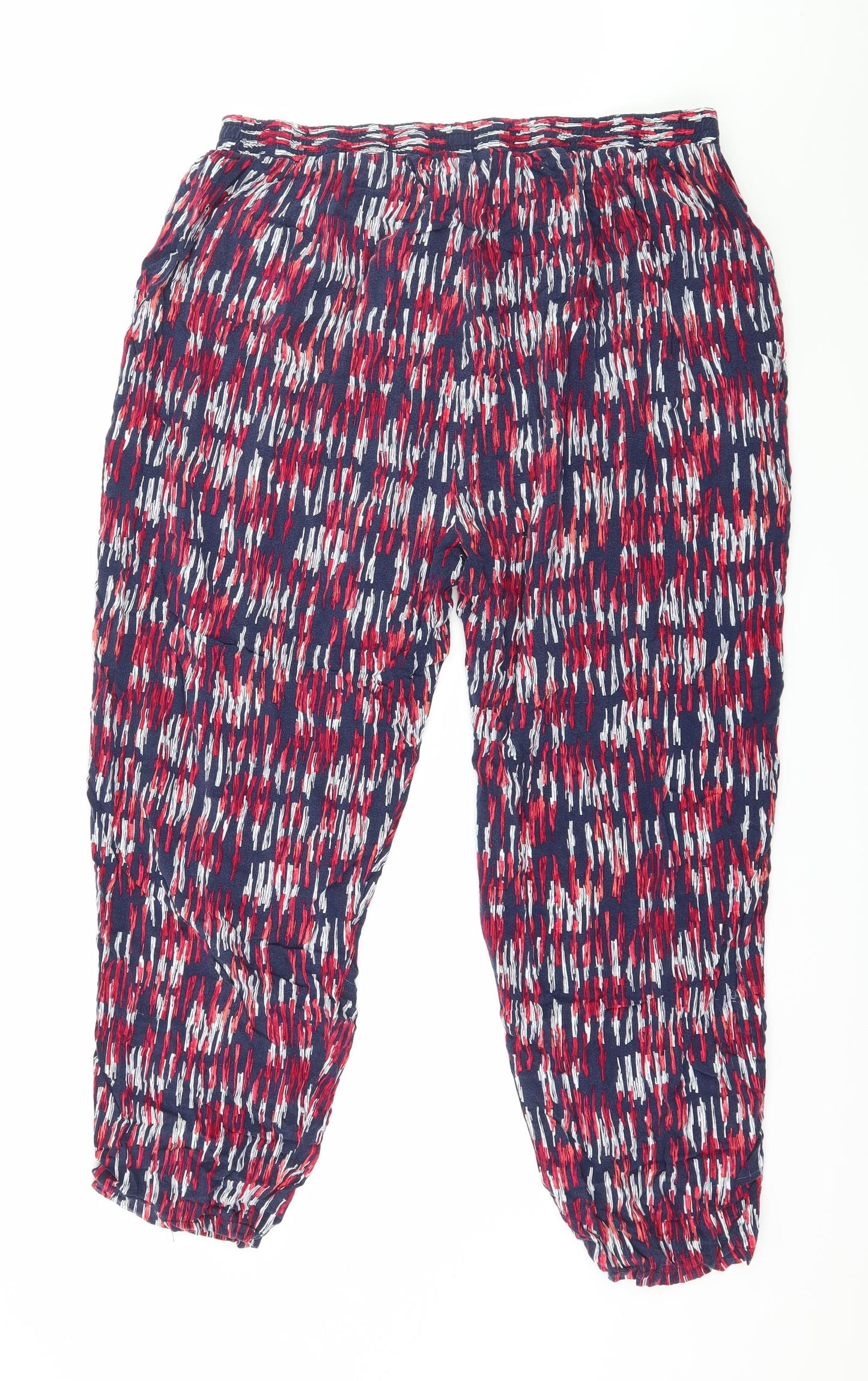 Blue Chameleon Womens Blue Geometric  Harem Trousers Size XL L25 in