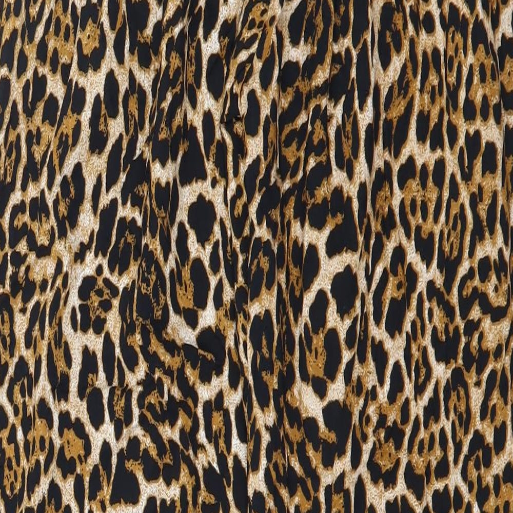 Izabel London Womens Brown Animal Print  Harem Trousers Size 10 L29 in