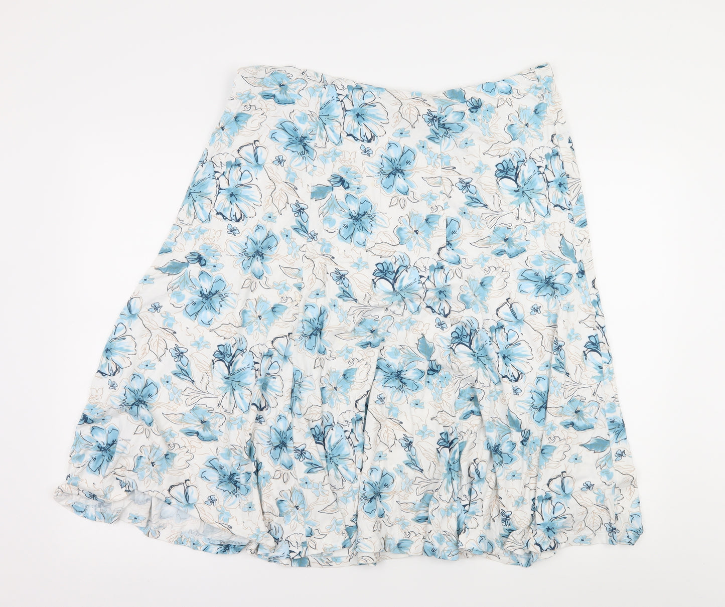 Honor Milburn Womens White Floral  Skater Skirt Size 18
