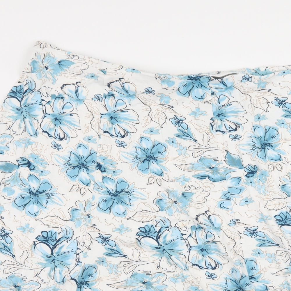 Honor Milburn Womens White Floral  Skater Skirt Size 18