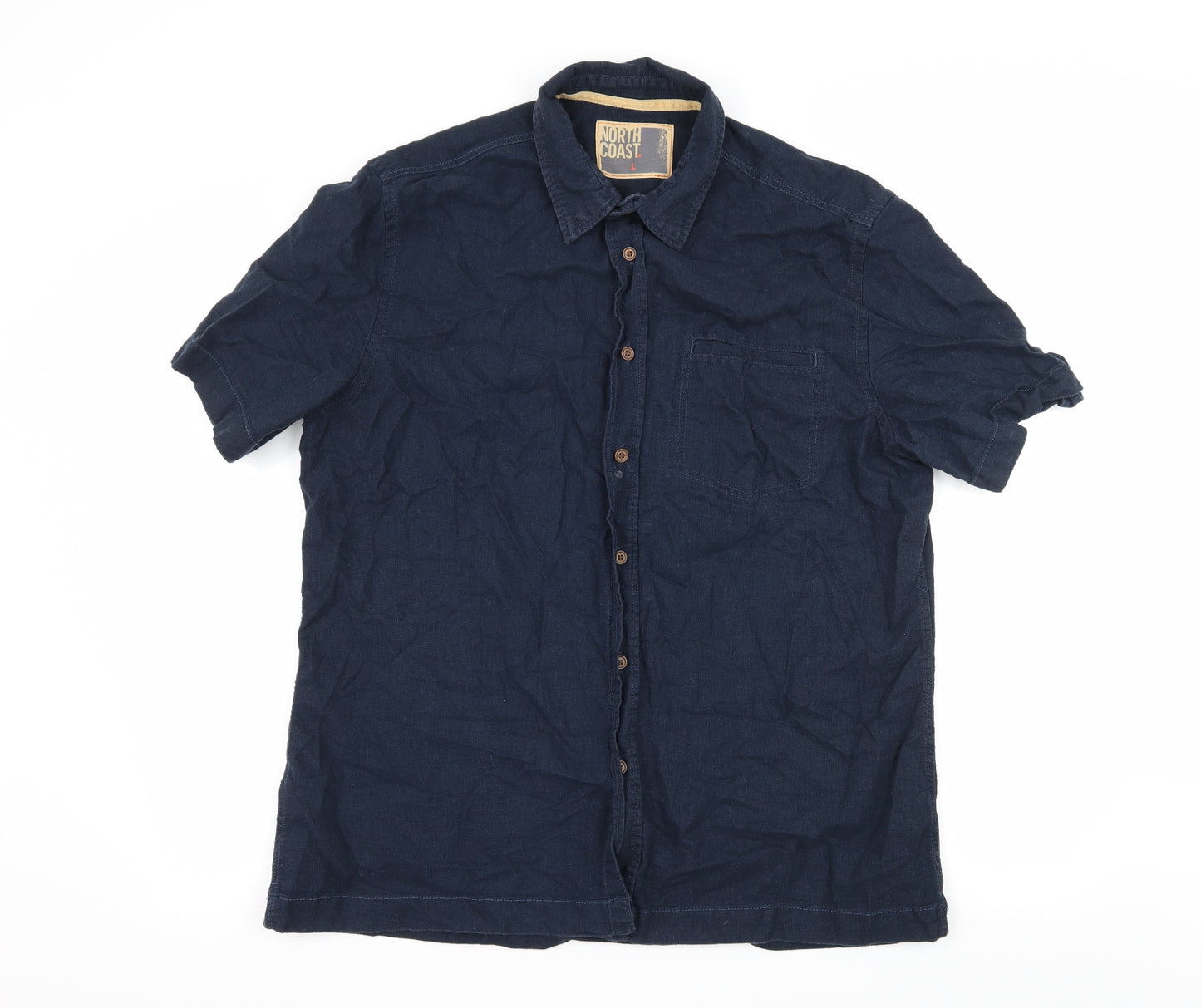 North Coast Mens Blue    Button-Up Size L